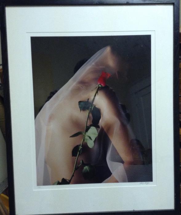 Andy Katz nude, signed and numbered photograph. Framed dimensions 23" by 29".