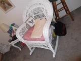 wicker rocker   end table  and wicker frog!!!