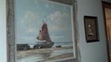 This is a German Artist ------ Helmut Reuter, 1913/1985  Large Oil Painting, he is a known artist , he did many Fishing Vessels