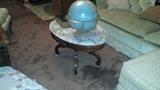 80's table marble top, globe 1960's