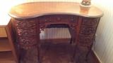 1900's Expensive in it's time walnut hand carved carved desk