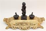 19th Century Brass & Bronze Figural Inkwell