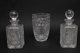 Pair of Irish Crystal Decanters & Vase