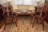 Yew Wood English Windsor Arm Chairs