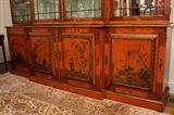 Chinoiserie Red Laqcquered Breakfront Cabinet, 1st Half 19th Century