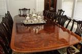 Georgian Style 3 Pedestal Dining Table, Mid-1800's