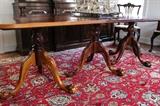 Georgian Style 3 Pedestal Dining Table, Mid-1800's