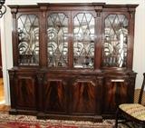 19th Century William & Kent Breakfront Bookcase (or Functional as a China Hutch)