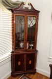 Sheraton Style Corner Curio Cabinet