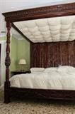 Hand Made, Heavily Carved, Jacobean Style King Canopy Bed