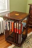 English Mahogany Revolving Bookcase with Satinwood Inlays