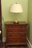 Burled Walnut Bachelors Chest with Fold Out Writing Shelf (Pair)