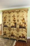 Mid 19th Century Chinoiserie Triple Wardrobe