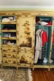 Mid 19th Century Chinoiserie Triple Wardrobe