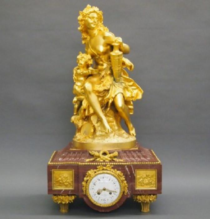 French Bronze Clock A. Carrier