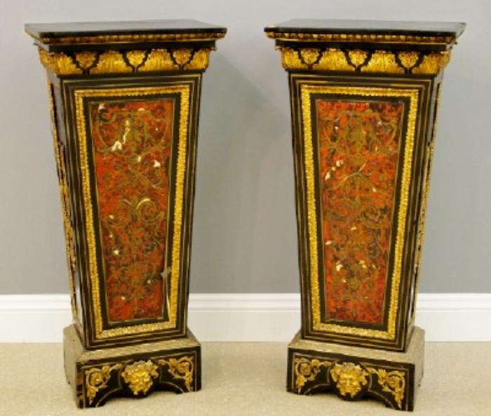 Pr. of French Boulle Pedestals
