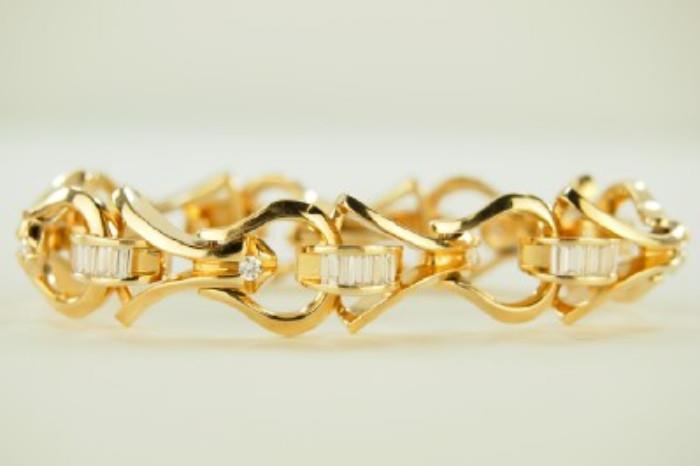 Estate Gold & Diamond Bracelet
