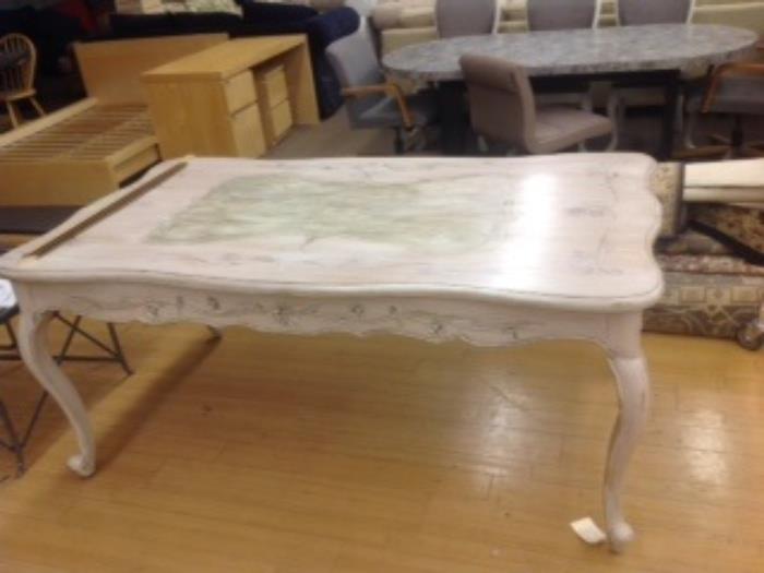 Hand painted dining table -70" length x 40" wide x 31" high - $200