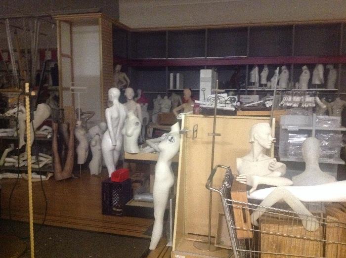 Mannequins and tons of display items 