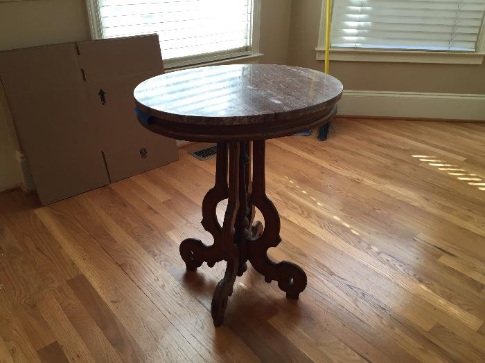 victorian table with marble top