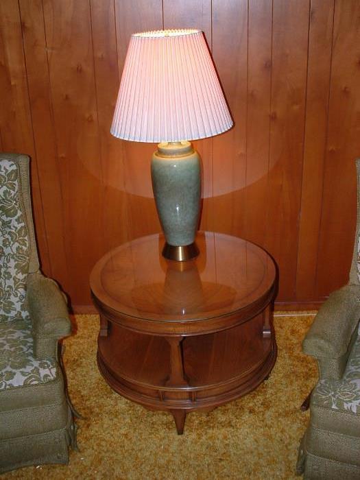 Mid century lamp table and lamp