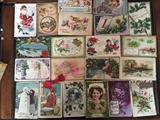 C 1900 Christmas postcards, just a few of the hundreds we have...