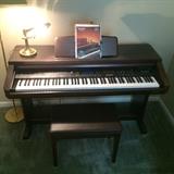 Technics Electronic Keyboard # SX-PR700 in Piano Stand/Base w/ Technics Piano Stool # SZ-CP5M, w/ Some Sheet Music
 