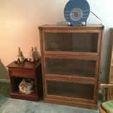 Barrister Bookcase, Vintage and Crosley Reproduction Bluebird Collectors Edition Radio, Model #CR37
 