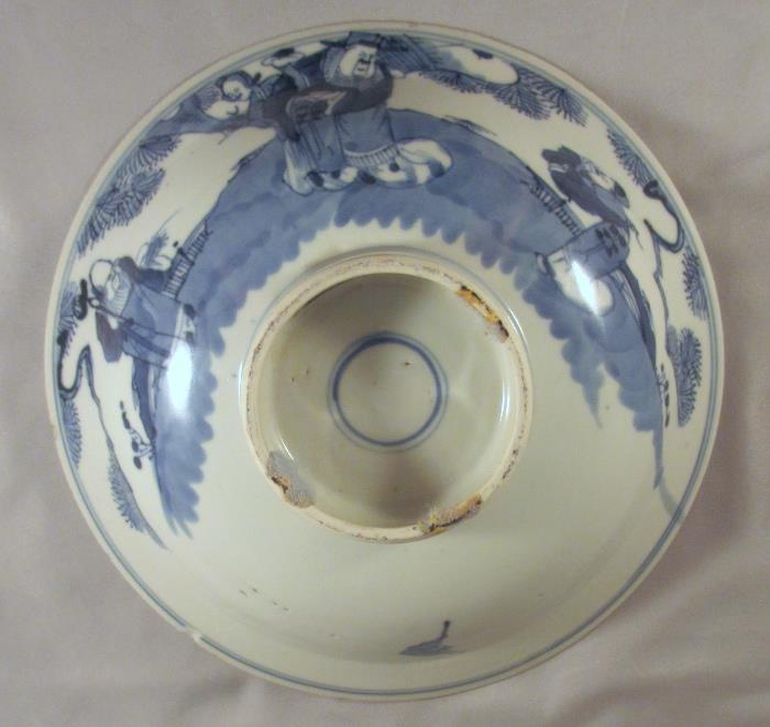 2nd of 2 Antique B&W Chinese Bowls from Kangxi Period