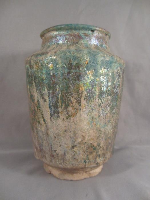 Fantastic 12th Century Persian Kashan Vase with Amazing Iridescent Turquoise Glaze