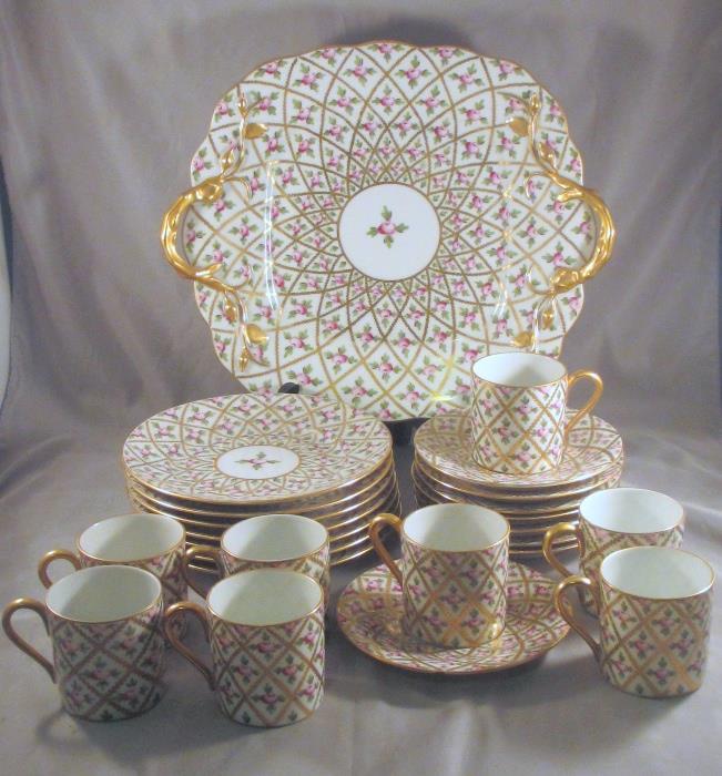 Outrageously Beautiful and RARE Herend SPROG or Petite Rose Dessert Set