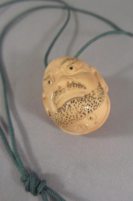 Signed High Quality - Pre-Ban Ivory Netsuke Showing Three (3) Faces
