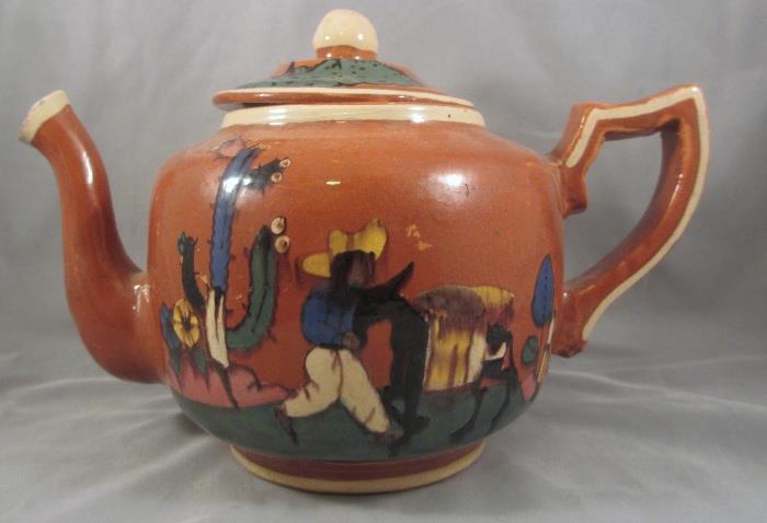 Art Deco Period Mexican Tlaquepaque Teapot