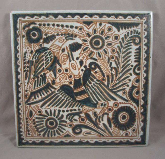 Beautiful Felix Tissot Mexican Pottery "Fantasia" Tile