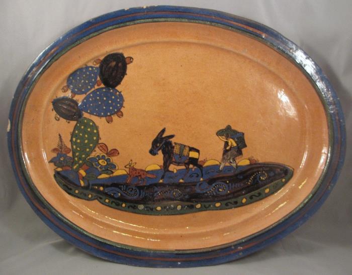 LARGE High Quality Mexican Tlaquepaque Pottery Platter