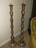Pr. extra tall brass candlesticks