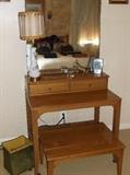 Mid-century modern vanity and bench
