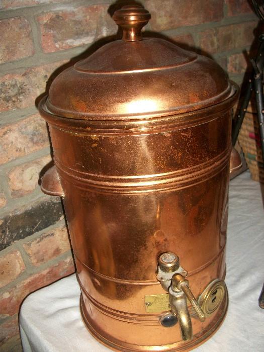 Antique LARGE copper hot water kettle
