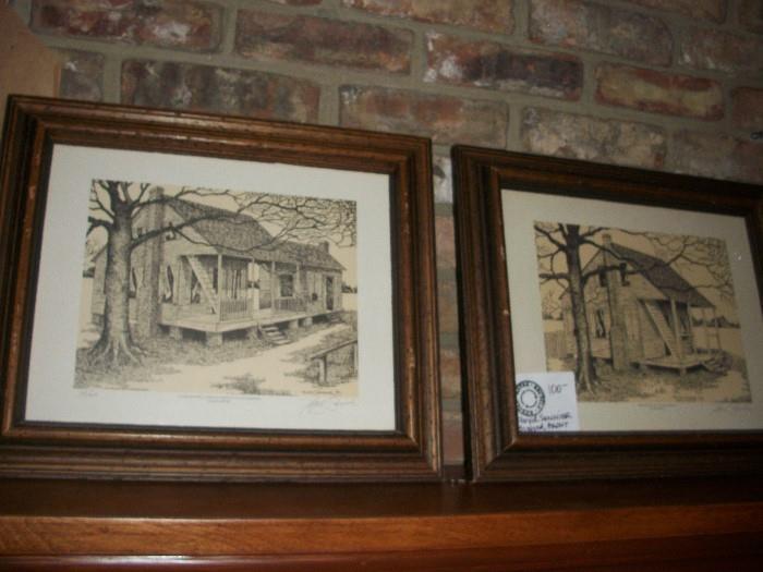 pair of signed Floyd Sonnier prints--plus we have four Floyd Sonnier signed calendars