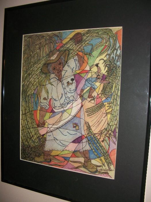 Official J.W. Lewis signed print "Passing Through"