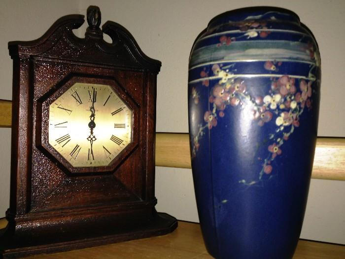 weller vase mantle clock