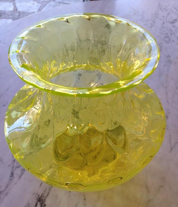 large vaseline glass vase