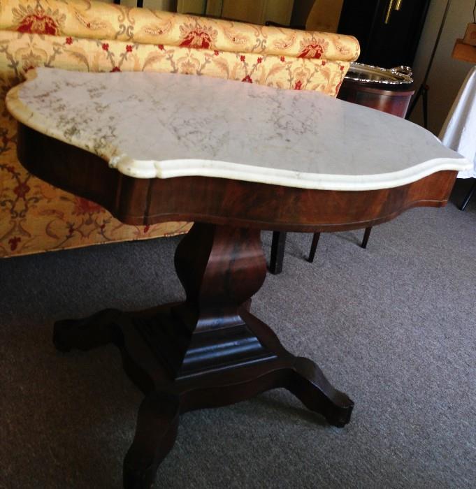 antique marble pedestal table a solid beauty