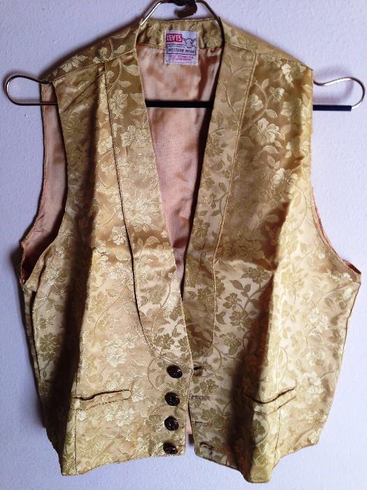 Vintage 1950's Levis ladies western wear gold brocade vest , mwah! 