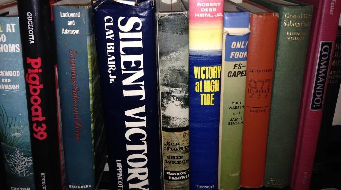 lots of submarine books, accounts of valor, interesting library for collectors