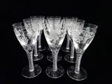 VINTAGE STUART CRYSTAL WINE GLASSES WITH AIR TWIST STEMS
