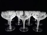 VINTAGE STUART CRYSTAL WINE GLASSES WITH AIR TWIST STEMS