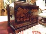 RED AND GOLD CHINOISERIE CHEST