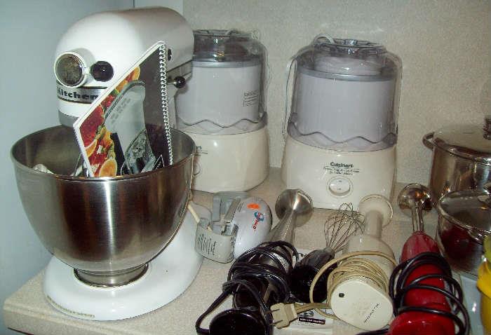 Kitchenaid mixer & Cuisinart Yogurt machines