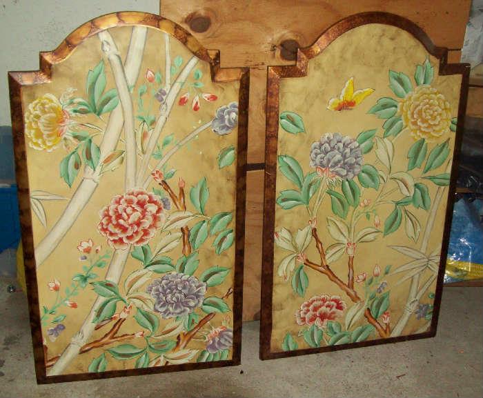 Pair of wooden panels.  Would make a great set of swinging doors!